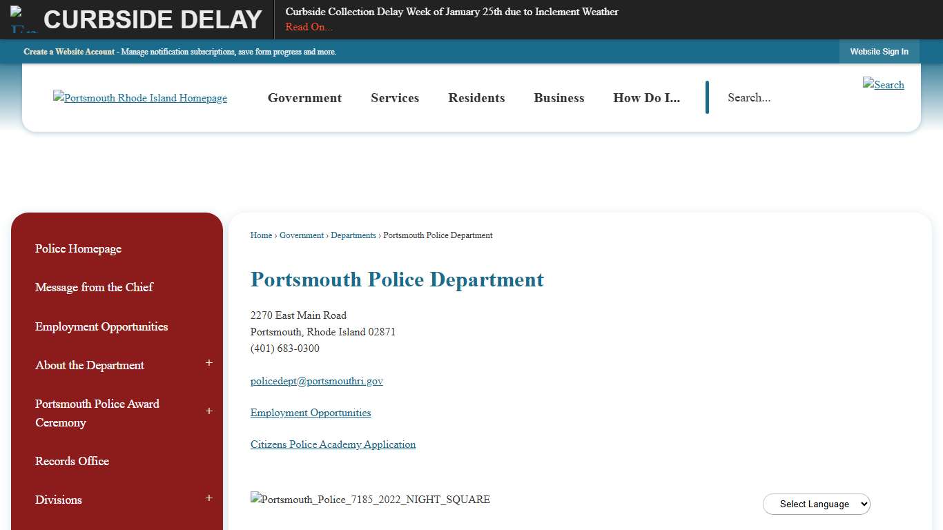 Portsmouth Police Department Portsmouth, RI - Official Website